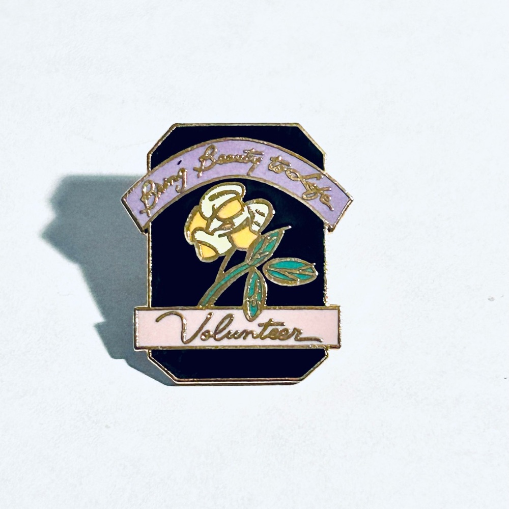 Bring‎ Beauty To Life Volunteer Rose Enamel Pin - Vintage Pins